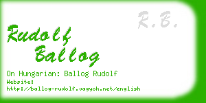 rudolf ballog business card